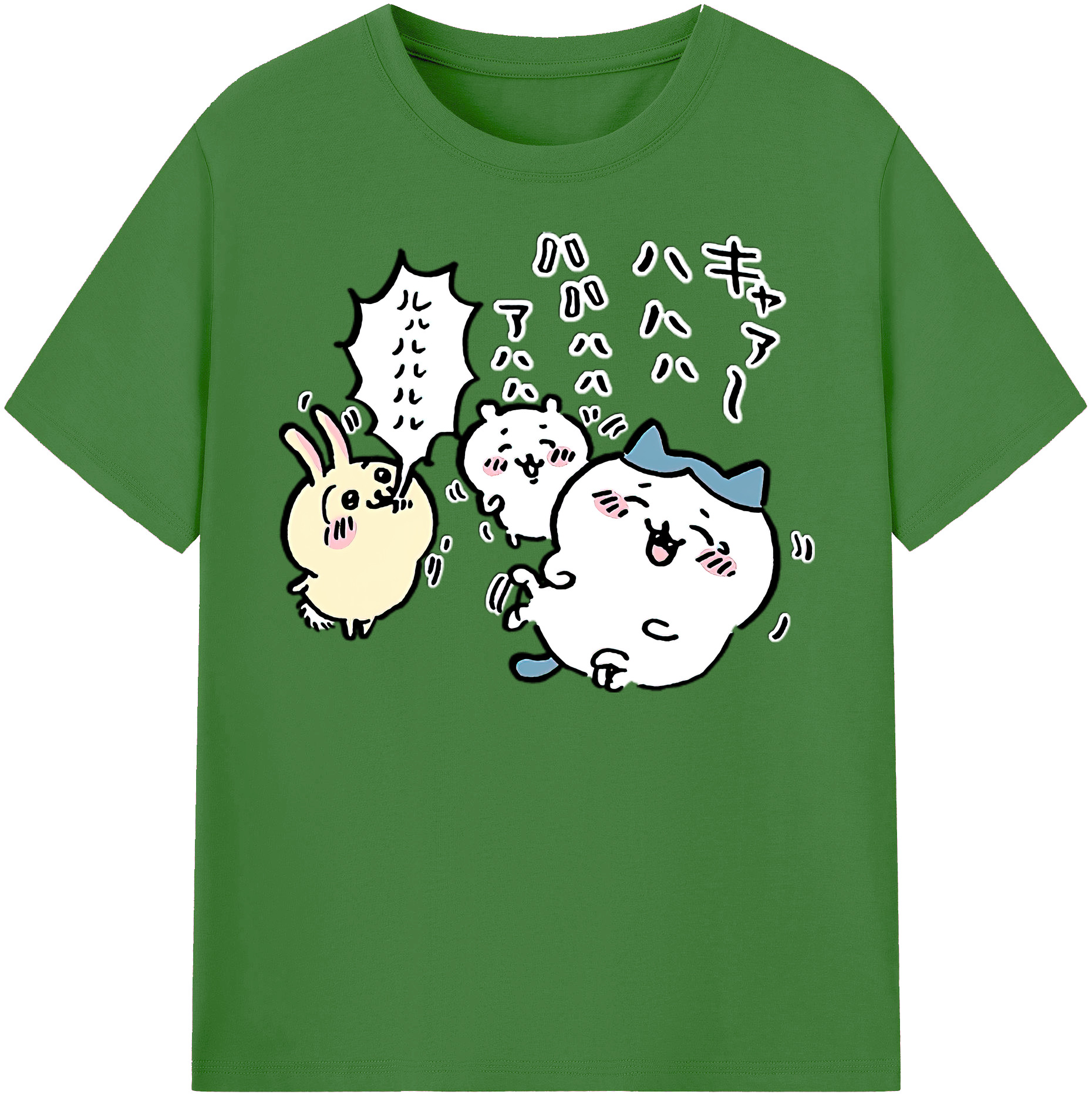 （画像用） ちいかわ うさぎ Chii-kawa usagi レディースカジュアルプリントTシャツ（綿100％）